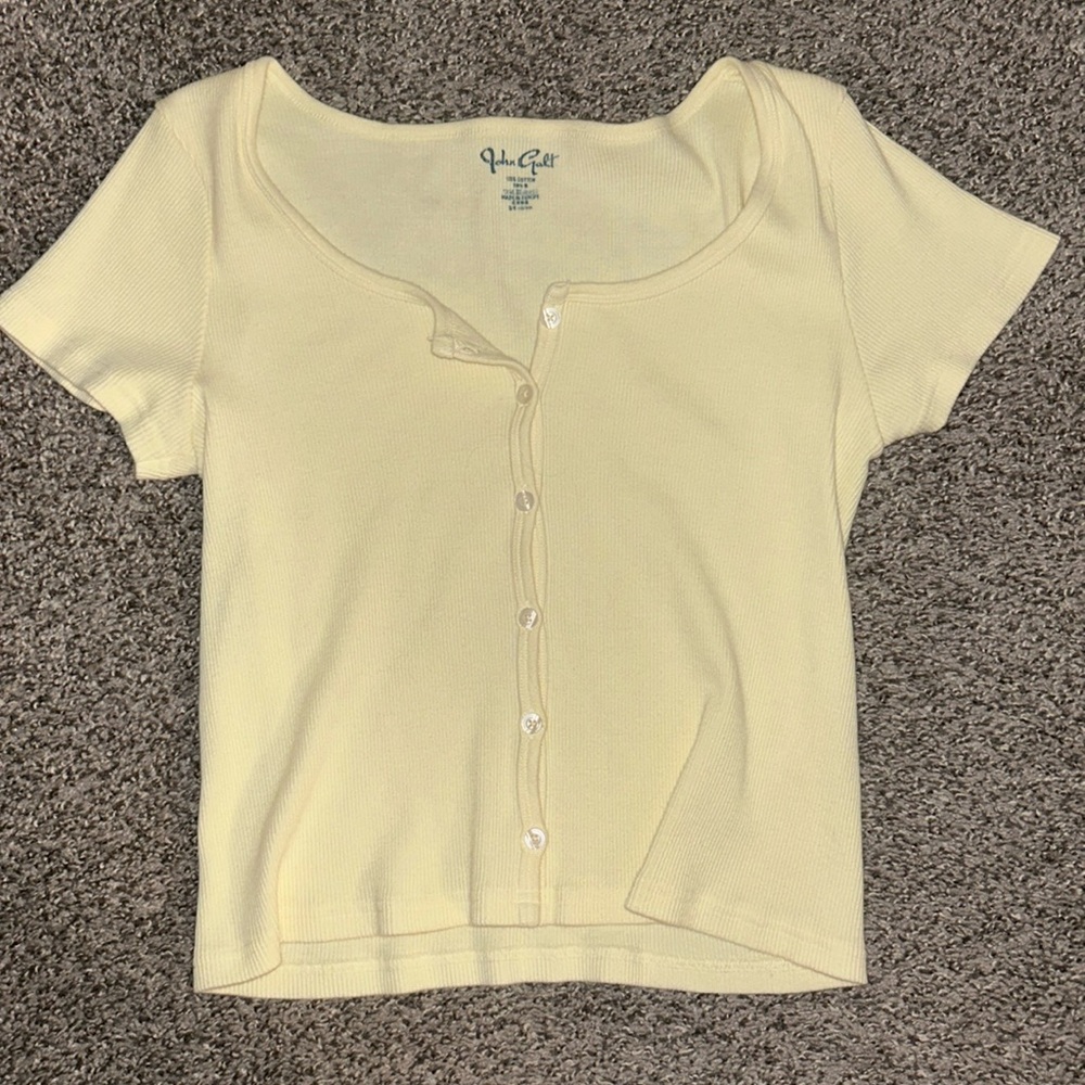 brandy melville john galt yellow button up!